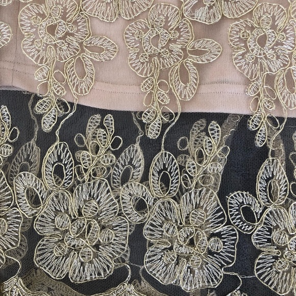 Gold Matching Two Piece Dress Party Outfit - Picture 3 of 3